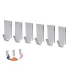 6 Ganchos Cabideiro Adesivo de Parede Cabide Inox Banheiro