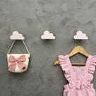 6 Ganchos de parede infantil decoração céu nuvem rosa 6NuMk6