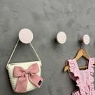6 Ganchos de parede infantil menina decoração bola rosa boho