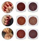 6 Glitters Finos Decoração Encapsulamento de Unhas Vermelho Manicure Nail Art Nail Designer Unhas Decoradas