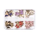 6 Grades De Strass Para Unhas Em Formato De Coroa, Coração 3D, Cruz, Pingentes De Joias Em Liga