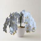 6 Hastes de Orquídea phalaenopsis Branca Artificial 80cm - Flores Decorativas para Mesa de Jantar - DE1324