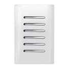 6 Interruptores Simples Cromado com Placa 4x2 Branco - DC-1200175 - NOVARA