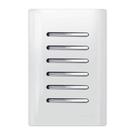 6 Interruptores Simples Cromado Com Placa 4x2 Branco - Dc-1200175 - Novara
