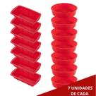 6 Jogo Bolo Forma Redonda e Forma p Pães Silicone Sortida