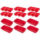 6 Kit Forma Cupcake Bolo + Forma Para Pão Sortida Silicone