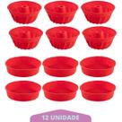 6 Kit Forma Espiral + Forma Redonda Sortida Pudim Silicone