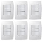 6 Kit Interruptor C/ Placa 3m Simples Branco 250v Pialplus