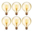 6 Lâmpadas Filamento de Led Retrô G95 4w 127v 220v Vintage 2400K Amarelo Âmbar