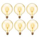 6 Lâmpadas Filamento Led G125 Decorativa 4w Bivolt E27 Varal Luz Retrô Vintage Lustre Amarelo Âmbar