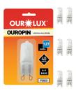 6 Lâmpadas Halógena Bipino G9 40w 127v Ourolux Luz Amarelada 6 Lâmpadas Halógena Bipino G9 40w 127v Ourolux Luz Amarelada