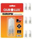 6 Lâmpadas Halógena Bipino G9 40w 220v Ourolux 2800k