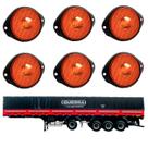 6 Lanterna Frontal Guerra LED Âmbar 65mm c/ Suporte - Fio