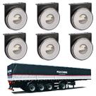 6 Lanterna Lateral Facchini LED Cristal 85mm c/ Sup e Conec