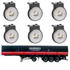 6 Lanterna Lateral Guerra LED Cristal 65mm c/ Suporte - Fio