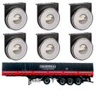 6 Lanterna Lateral Guerra LED Cristal 85mm c/ Suporte - Fio