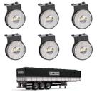 6 Lanterna Lateral Randon LED Cristal 65mm c/ Suporte - Fio