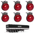 6 Lanterna Lateral Randon LED Rubi 65mm c/ Suporte - Fio