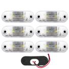 6 Lanterna Vigia Ônibus Caminhão 2 LED CRISTAL BIVOLT +Chicote