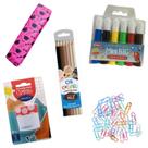 6 Lápis de Cor Tons Pele + Hidrográfica + Apontador + Clips