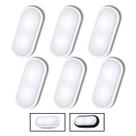 6 Luminárias Arandela Tartaruga Led 8w Jardim Muro IP65 Bivolt Branco Frio Área Externa Parede Rampa Cor:Branca