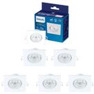 6 Luminárias Led Spot Philips 6,2w 2700k Bivolt 500lm SL052