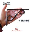 6 mão francesa cantoneira pequena colonial decorativa ferro 13,5 cm preto
