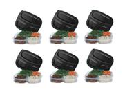 6 Marmitas Potes Plástico Marmitas Reutilizável Micro-ondas - Preto