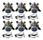 6 Máscaras 1/4 Facial Pó Mastt + 6 Óculos Prot. Spider