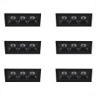 6 Micro Spot Triplo Embutido Downlight Pontual Preto Bet58