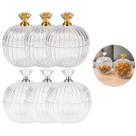 6 Mini Baleiro Transparente Pote com Tampa Festas Decoração