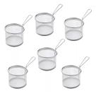 6 Mini Cesto Aramado 11cm Inox Fritura Servir Porções Fritas