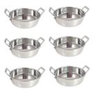6 mini panelinha caçarola inox luxe p/ servir c/ alça m2