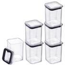 6 Mini Pote Empilhável 160ml Hermético Porta Tempero Sementes Granulados Itens de Costura