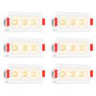 6 Mini Spot Downlight Triplo Embutir 3000k Recuado Bet90 6 Mini Spot Downlight Triplo Embutir 3000k Recuado Bet90