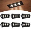 6 Mini Spot Led Triplo Downlight Embutir Corredor Sala Bet89