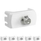 6 Módulo Soquete Coaxial Para Antena Tv Schneider Miluz - Branco