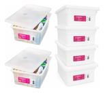 6 Organizador Plastico 20L Branco Multiuso Com Tampa Sanremo