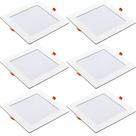 6 Painel Led 18w Quadrado Embutir 6500K Casa Comércio Avant