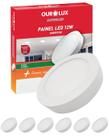 6 Painel LED de embutir 12W Sobrepor Bivolt 6500K Cor da Luz Branco Frio Redondo 6 Painel LED de embutir 12W Sobrepor Bivolt 6500K Cor da Luz Branco Frio Redondo