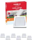 6 Painel Led Ourolux Sobrepor 24w Biv 2700k Quadrado