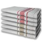 6 Panos De Prato Atoalhado Felpudo Premium Marrom+Vermelho