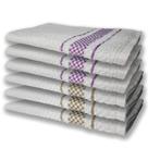 6 Panos De Prato Atoalhado Felpudo Premium Roxo+marrom