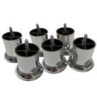 6 Pé Cromado Para Móveis Sofá Puff Anti-risco 6cm Com Nfe