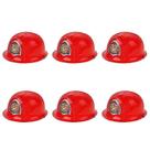 6 peças de capacete de segurança de plástico Role-play Red F 6 peças de capacete de segurança de plástico Role-play Red F