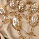 6 Peças Taças Diamante Ambar Metalizada Amarela Drinks Eventos 6 Peças Taças Diamante Ambar Metalizada Amarela Drinks Eventos