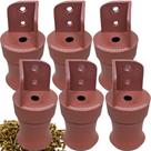 6 Pés Para Guarda Roupa 9cm Reforçado Mogno