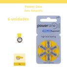 6 Pilhas / Bateria Auditiva Power One 10 Selo Amarelo