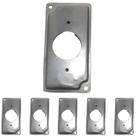 6 Placa Condulete 1 Polegada Alumínio 1 Tomada Redonda Sieg Furação Diagonal