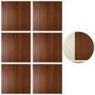 6 Placas Adesiva Ripada 3D Marrom 60x60cm P/ Parede